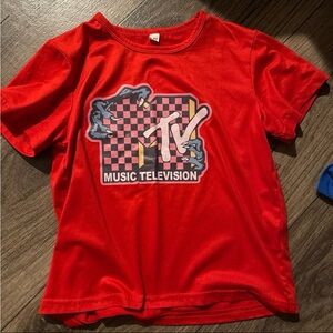 MTV Kids Red Checkered Graphic Tee